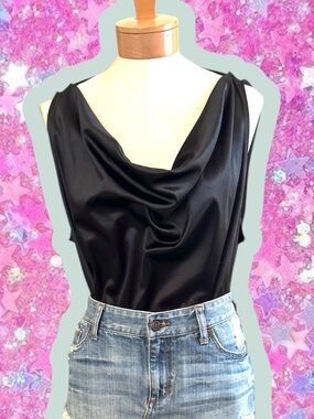 Express NWT cowl neck bodysuit romper teddy leotard unitard XL Zara satin tank